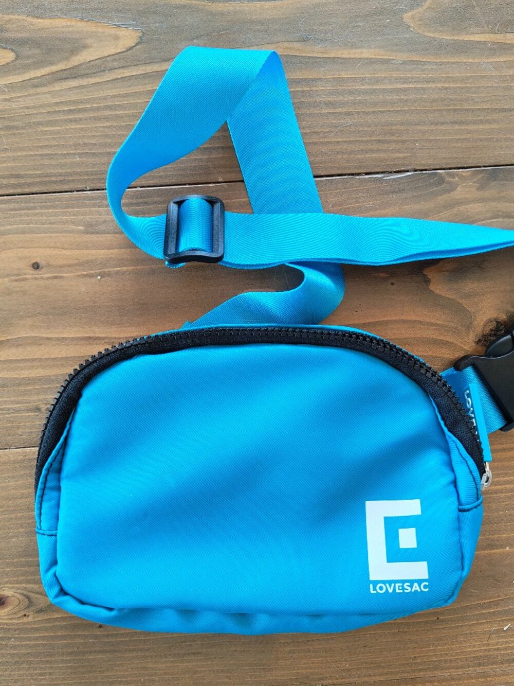 LOVESAC Blue Waist Bag Fanny Pack Adjustable Strap